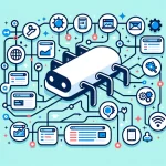 Uma representação vetorial da operação de um crawler com diversos ícones de sites.