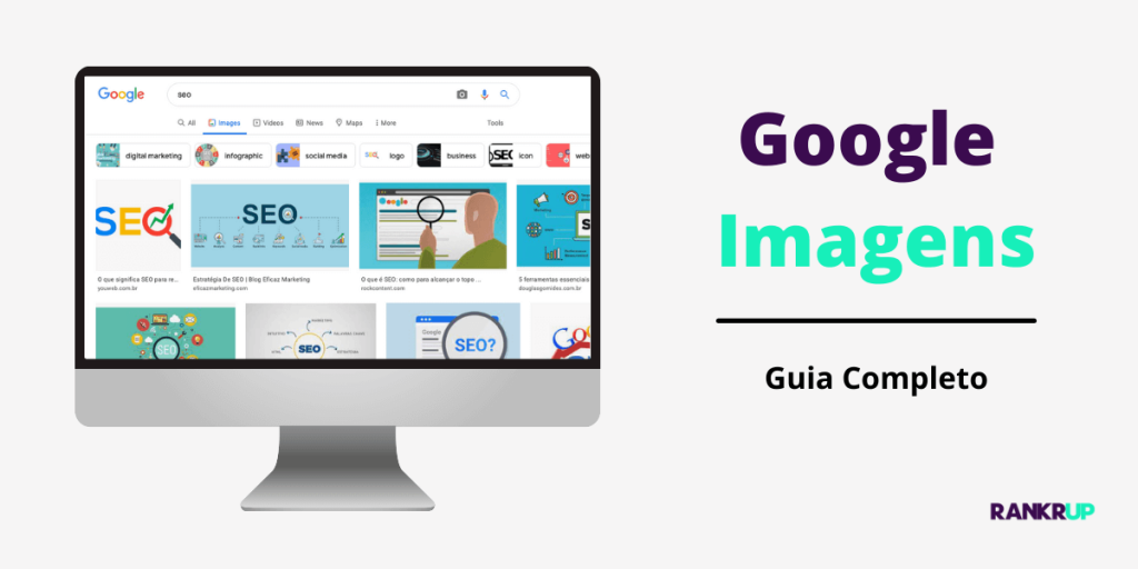 computador com tela de pesquisa do Google Imagens