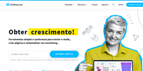 home page do GetResponse